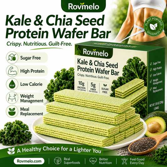 Superfood Wafer Bars with Kale & Chia Seeds – Plant-Based High Protein Snack, Zero Added Sugar, Real Nutrition-WH