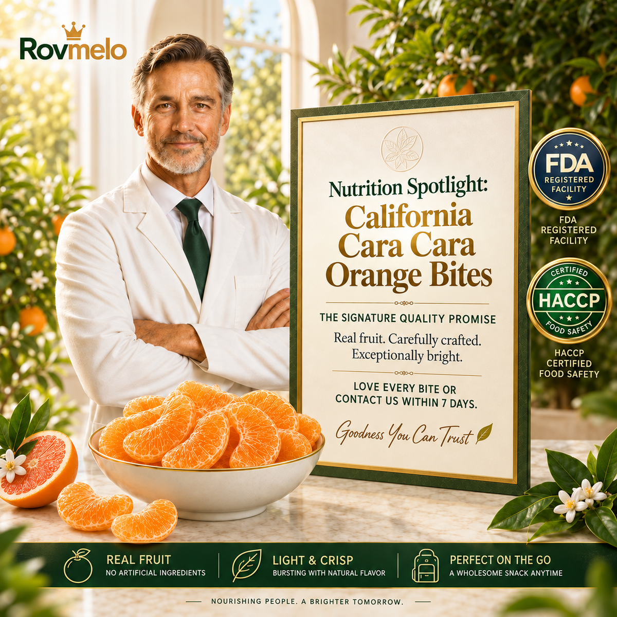 California Cara Cara Orange Bites – Naturally Sweet, Soft & Chewy Healthy Fruit Snack-WH