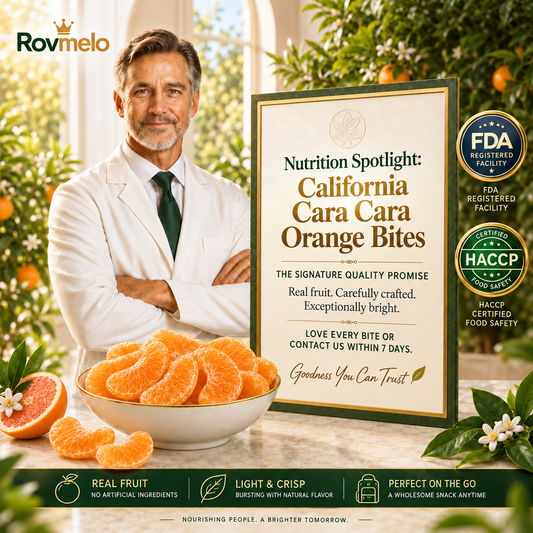 California Cara Cara Orange Bites – Naturally Sweet, Soft & Chewy Healthy Fruit Snack-WH