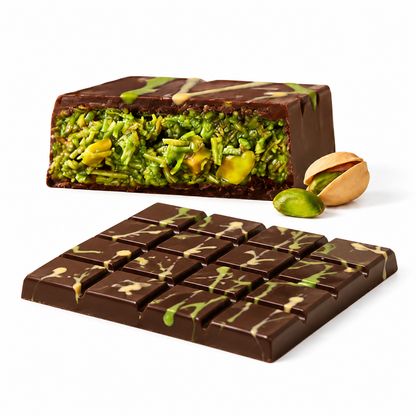 Dubai Pistachio Chocolate Bar with Creamy Pistachio Filling & Crispy Knafeh – Premium Luxury Chocolate Gift-WH